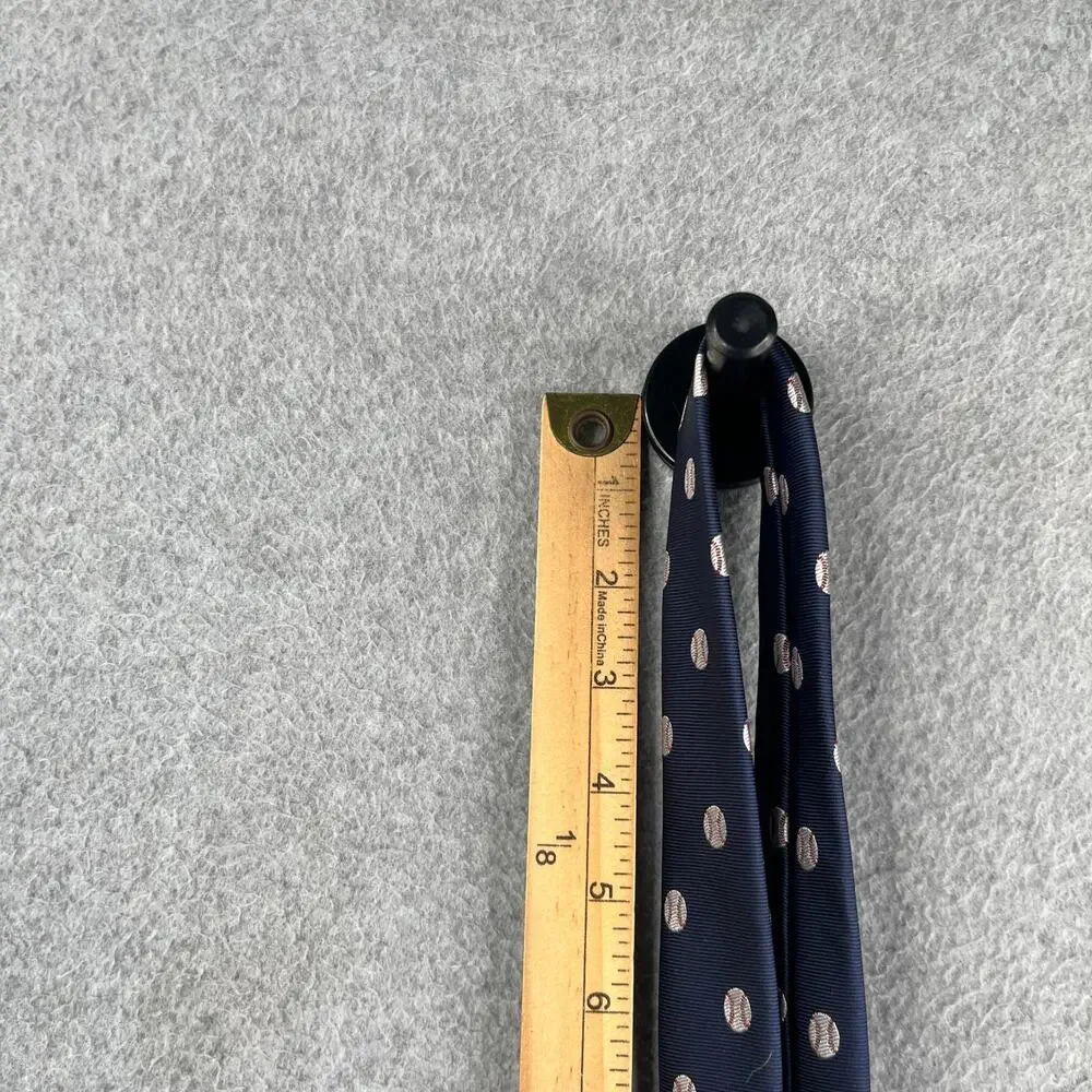 Mendepot New York Necktie Microfiber Navy Blue Baseball Print Classic Tie